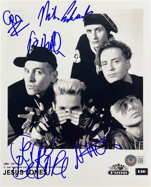 Jesus Jones Group Signed 8 x 10 Promo Photo (5 Sigs)(Beckett/BAS)