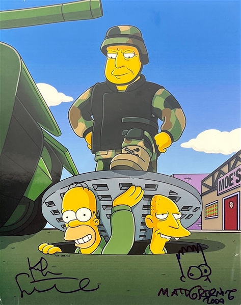 Matt Groening & Kiefer Sutherland Signed 11 x 14 Simpsons Photo (Beckett/BAS)