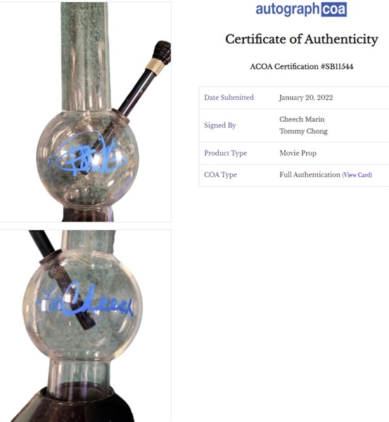 Cheech and Chong Autographed Bong (ACOA)