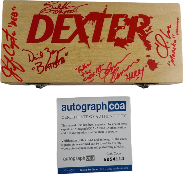 Dexter Cast Autographed Custom Blood Glass Slides Case (5 Sigs)(ACOA)