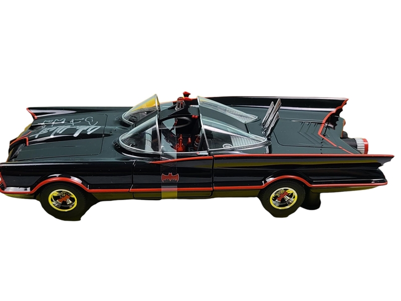 Batman Adam West Burt Ward Signed Danbury Mint 1:18 Scale Die-Cast Batmobile (Danbury Mint)(Third Party Guaranteed)