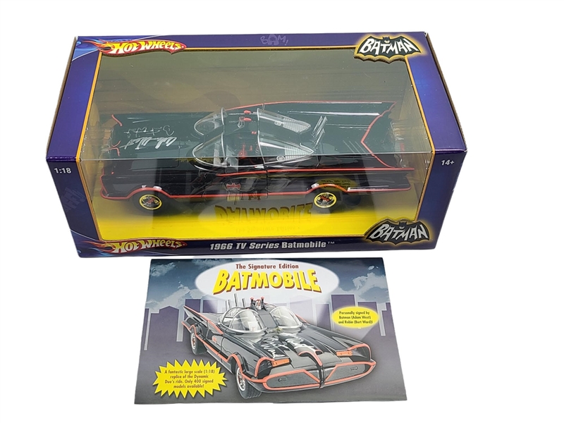 Batman Adam West Burt Ward Signed Danbury Mint 1:18 Scale Die-Cast Batmobile (Danbury Mint)(Third Party Guaranteed)