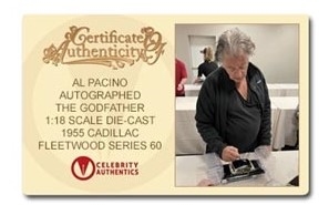 Al Pacino Autographed The Godfather 1:18 Die-Cast 1955 Cadillac Fleetwood Car (Celebrity Authentics)
