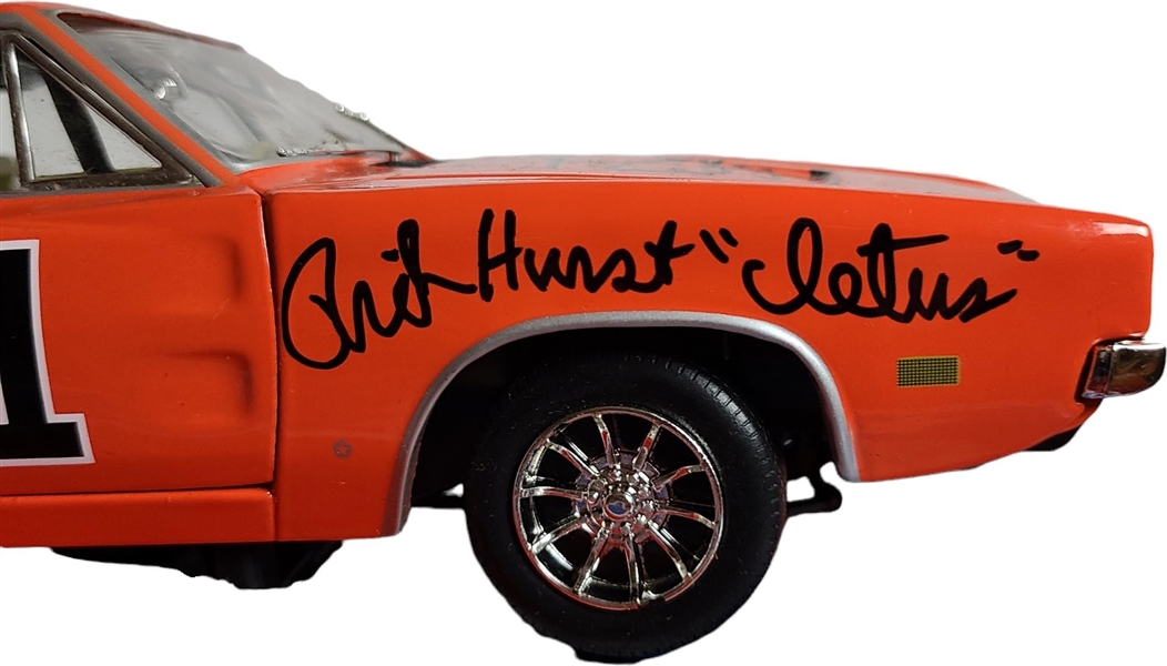 Dukes of Hazzard Cast Autographed 1:18 Scale Die-Cast General Lee Car (9 Sigs)(Beckett/BAS)(Celebrity Authentics)