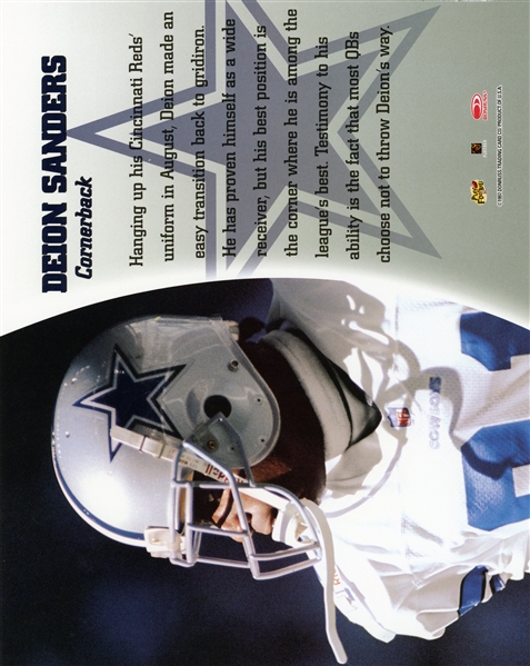 Deion Sanders Signed 1997 8 x 10 LEAF Blow Up Photo (Beckett/BAS)