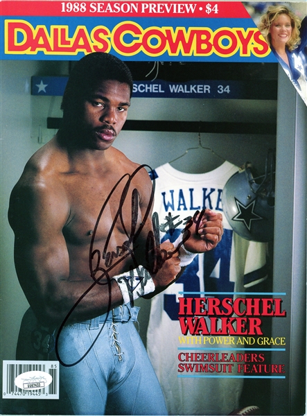 Herschel Walker Signed Dallas Cowboys Magazine (JSA)