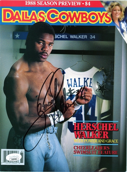 Herschel Walker Signed Dallas Cowboys Magazine (JSA)