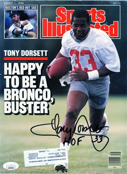 Tony Dorsett Signed 1988 Sports Illustrated Magazine (JSA)