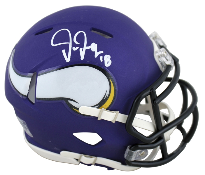 Justin Jefferson Signed Vikings Mini Helmet (Beckett/BAS Witnessed)