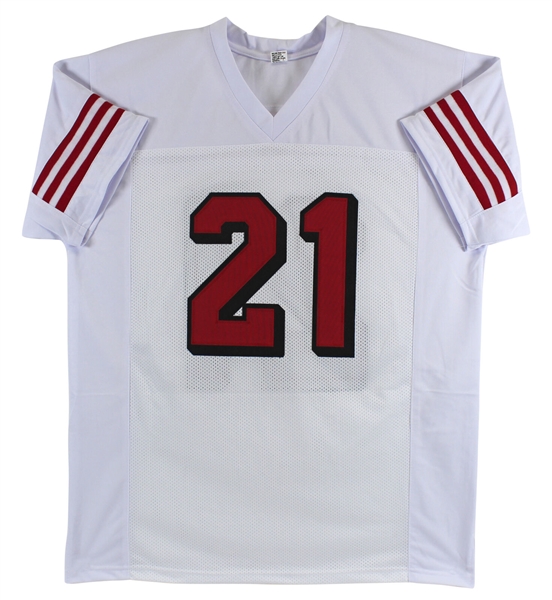 Deion Sanders Signed San Francisco 49ers Style Jersey (Beckett/BAS Witnessed)