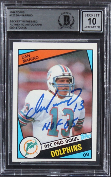 Dan Marino Signed 1984 Topps Rookie Card with GEM MINT 10 Autograph (Beckett/BAS Encapsulated)