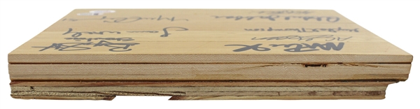 Showtime Lakers (8) Signed 8 x 10 Forum Floorboard Piece - Magic, Kareem +6 (PSA/DNA & BAS/Beckett)