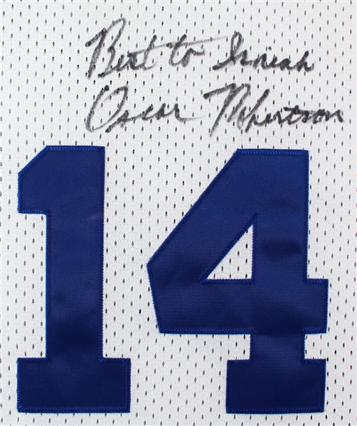 Oscar Robertson Signed Cincinnati Royals Throwback Style Jersey Presented to Isiah Thomas During Award Ceremony (Beckett/BAS LOA)