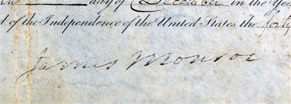 James Monroe Signed 1821 Presidential Land Grant (Beckett/BAS LOA)