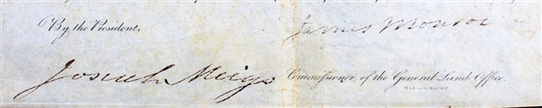 James Monroe Signed 1821 Presidential Land Grant (Beckett/BAS LOA)