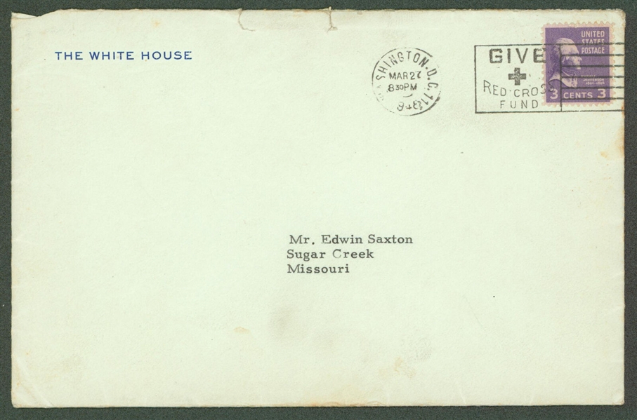 Harry Truman Signed 1948 White House Letter as President (Beckett/BAS LOA)
