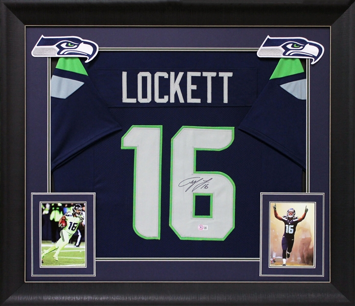 Tyler Lockett Signed Seahawks Jersey in Custom Framed Display (Beckett/BAS)
