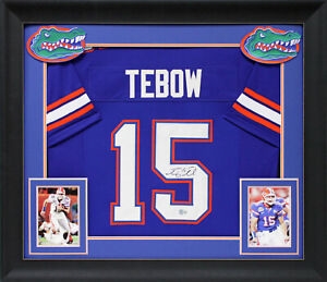 Tim Tebow Signed Florida Gators Jersey in Custom Framed Display (Beckett/BAS)