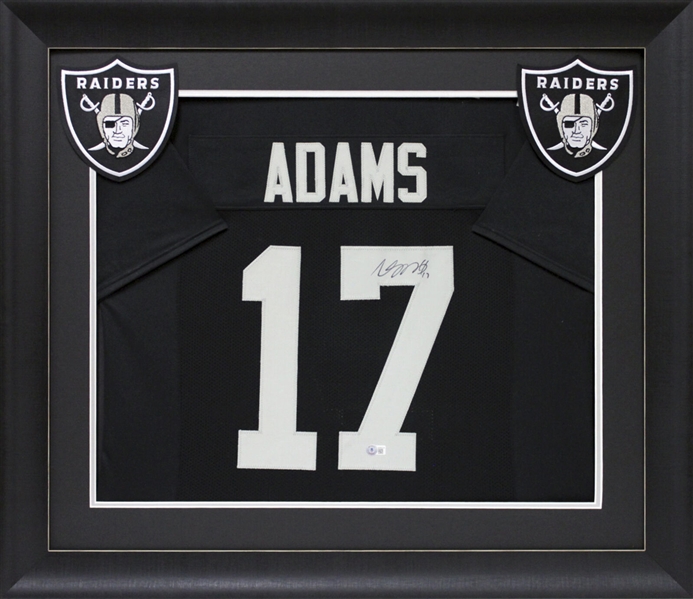 Davante Adams Signed Raiders Jersey in Custom Framed Display (Beckett/BAS)