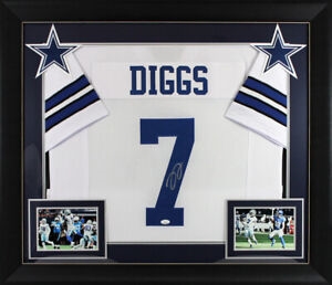 Trevon Diggs Signed Cowboys Jersey in Custom Framed Display (JSA Witnessed)