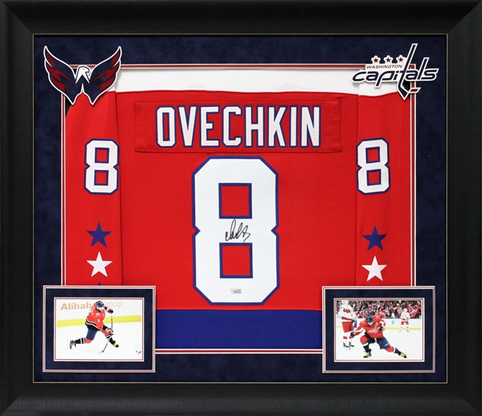 Alexander Ovechkin Signed Capitals Jersey in Custom Framed Display (Fanatics)