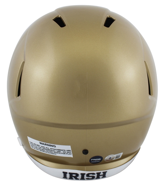 Rudy Ruettiger Signed Notre Dame Full Size Speed Replica Helmet with Handwritten Play (Beckett/BAS Witnessed)