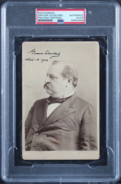 President Grover Cleveland Signed 4.25 x 6.5 Cabinent Photograph (PSA/DNA Encapsulated)