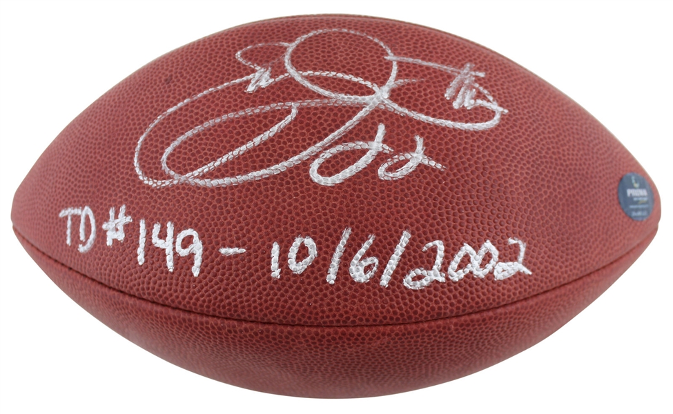 Emmitt Smith Game Used & Signed Career Rushing TD #149 from 10-6-2002 :: Cowboys vs. Giants (Beckett/BAS & Prova)