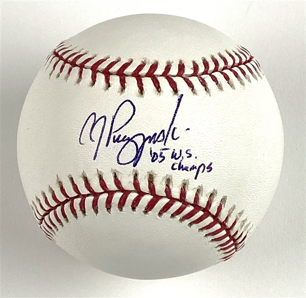 A.J. Pierzynski Single-Signed Baseball w/ White Sox 05’ WS Champ Inscription (Third Party Guaranteed) 