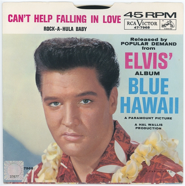 Elvis Presley Signed “Blue Hawaii” 45 RPM Album Record (Epperson/REAL LOA) 