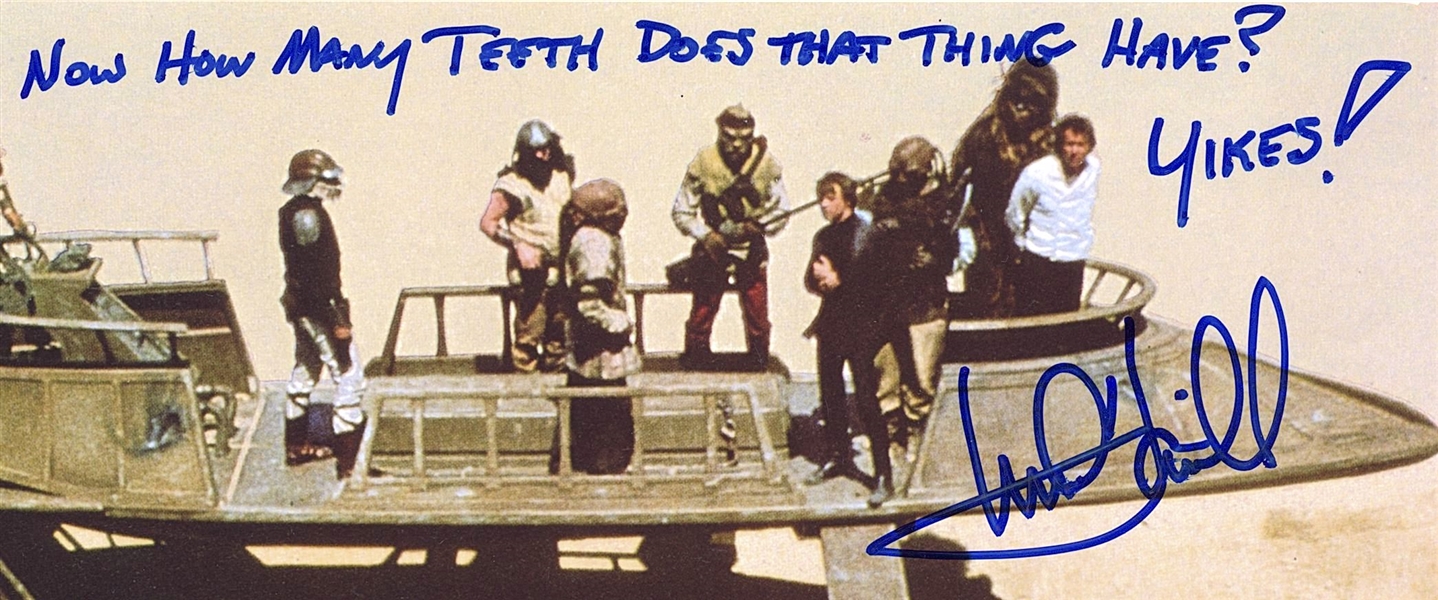Star Wars: Mark Hamill w/ Quote & Peter Mayhew 8” x 10” Photo from “Return of the Jedi” (2 Sigs) (Third Party Guaranteed)