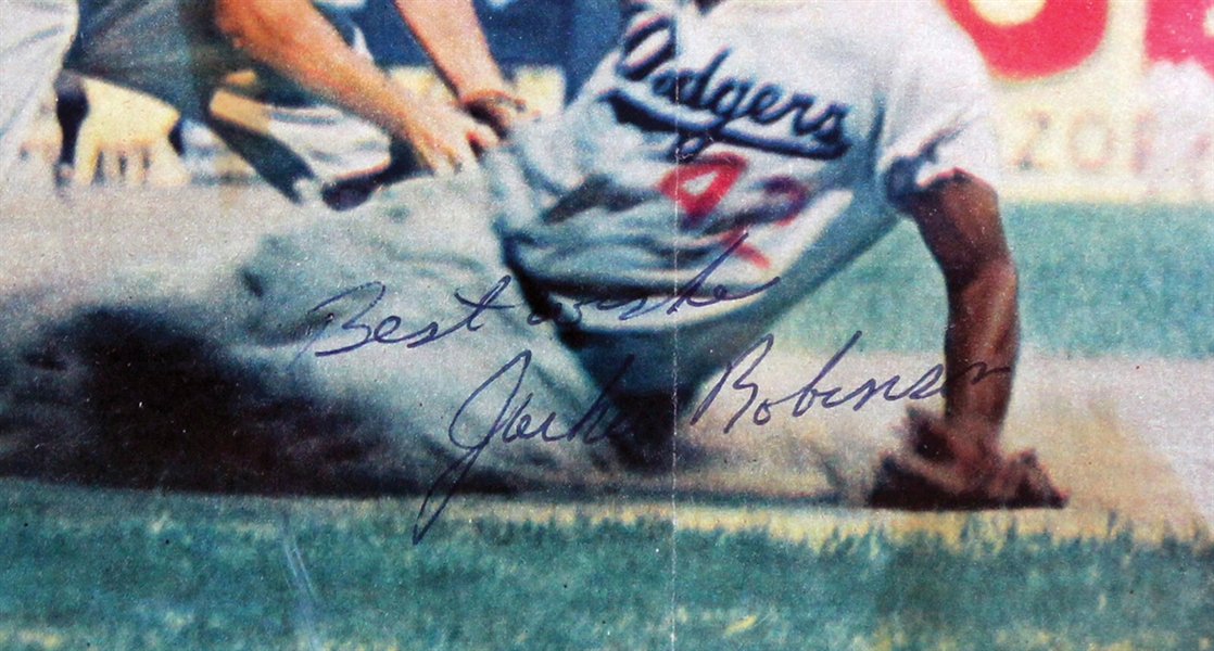 Jackie Robinson Double Signed 7.75 x 10 Color Magazine Page Photograph with GEM MINT 10 Autograph (Beckett/BAS Encapsulated)