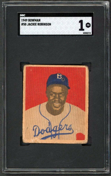 1949 Jackie Robinson Bowman #50 - SGC Graded PR 1