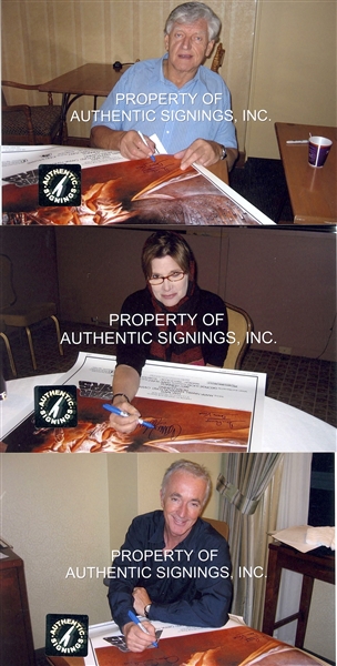 Star Wars “A New Hope” Fisher, Prowse, and Daniels In-Person Signed Full-Sized 1993 Reprint One-Sheet “Style A” Movie Poster (Authentic Signings) (Third Party Guaranteed) 