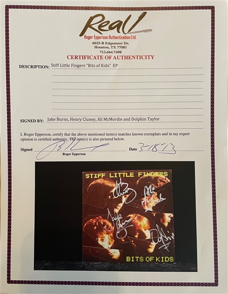 Stiff Little Fingers Group Signed “Bits of Kids” 12” Record (4 Sigs) (Roger Epperson/REAL Authentication) 