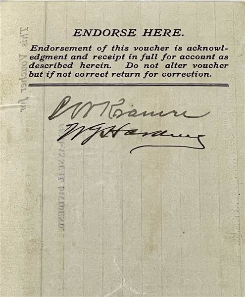 Warren G. Harding Signed Check Voucher (PSA Encapsulated)