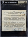 Roy Campanella Signed 1949 Merchandising Contract with Pre-Accident Signature (Beckett/BAS Encapsulated)