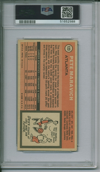 1970 TOPPS Basketball “Pistol” Pete Maravich #123 VG+3.5 Rookie Card (PSA/DNA Encapsulated)
