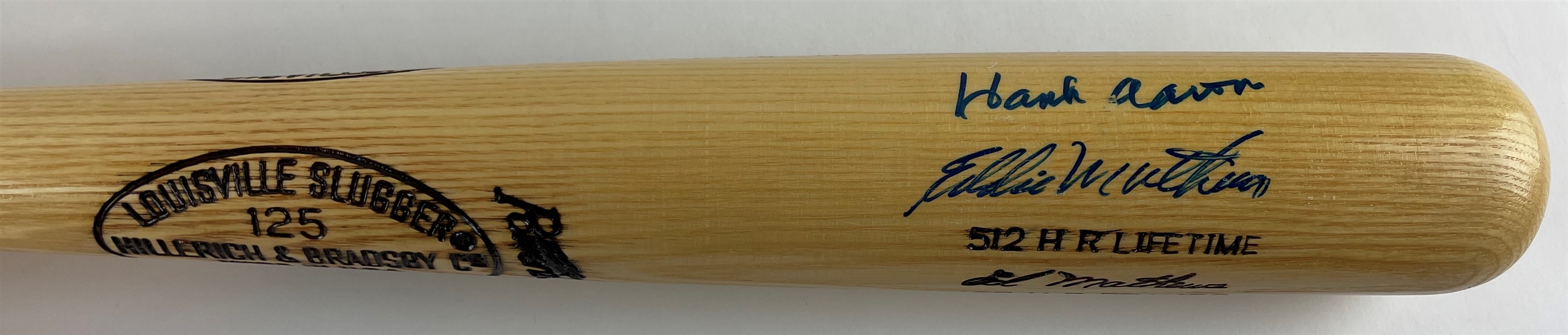 Hank Aaron & Eddie Matthews Signed Louisville Slugger (BAS/Beckett)