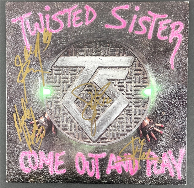 Twisted Sister : Group Signed Come Out And Play Album Cover (4 Sigs)(Third Party Guaranteed)