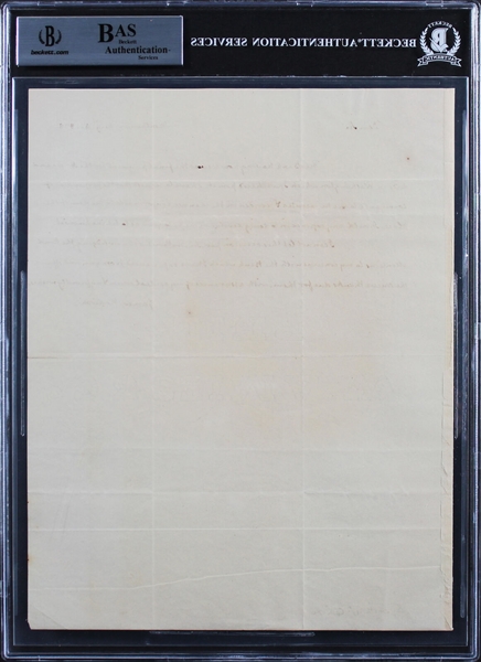 President James Madison RARE 1828 Handwritten & Signed Letter (Beckett/BAS Encapsulated)
