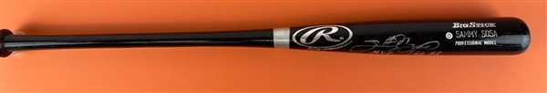 Sammy Sosa Signed & Inscribed Baseball Bat (PSA/DNA)