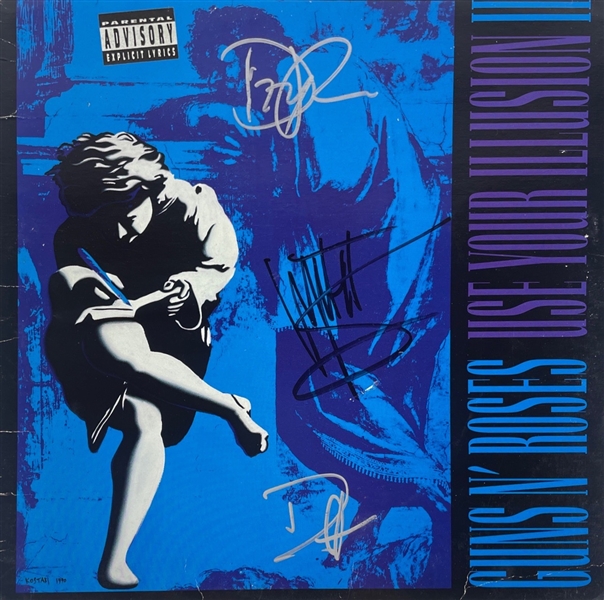 Guns N Roses: Reed, Sorum, & McKagen Signed "Use Your Illusion II" Album Cover (Third Party Guaranteed)