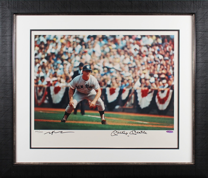 Mickey Mantle Signed Limited Edition Neil Leifer 16" x 20" Framed Photograph with GEM MINT 10 Autograph (UDA & BAS)