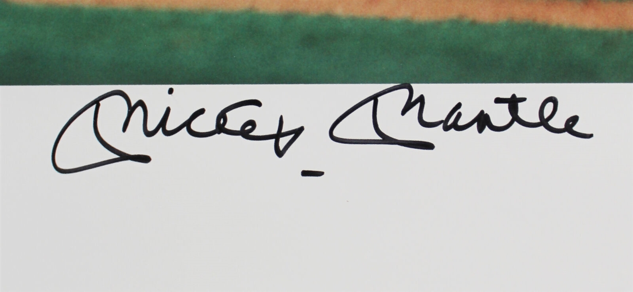 Mickey Mantle Signed Limited Edition Neil Leifer 16 x 20 Framed Photograph with GEM MINT 10 Autograph (UDA & BAS)