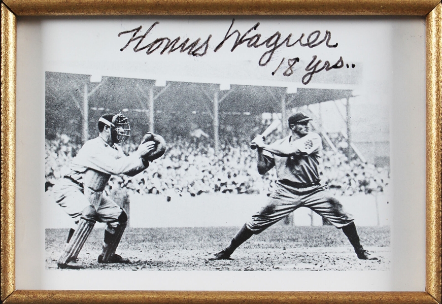 Honus Wagner Signed 3 x 4 Photo with 18 Yrs Inscription (PSA/DNA LOA)