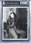 Marlon Brando Signed 8" x 10" Vintage B&W Photo from "The Wild One" Set  (Beckett/BAS Encapsulated)