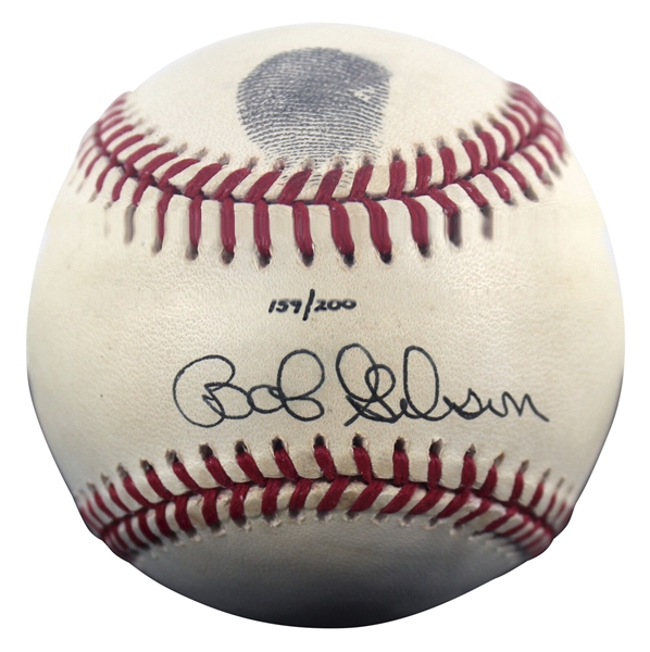 Bob Gibson Signed Limited Edition ONL Baseball with Original Thumbprint in Custom Display (Beckett/BAS COA)