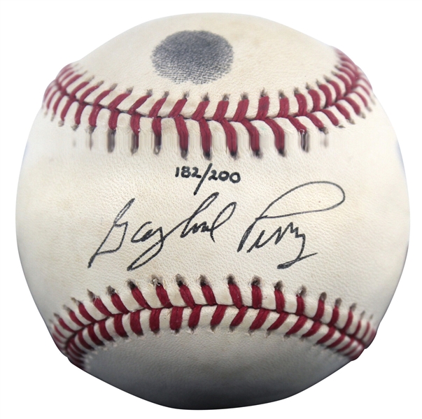 Gaylord Perry Signed Limited Edition ONL Baseball with Original Thumbprint in Custom Display (Beckett/BAS COA)