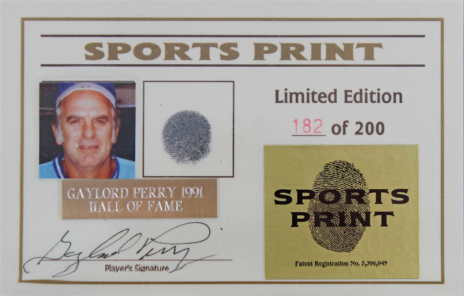 Gaylord Perry Signed Limited Edition ONL Baseball with Original Thumbprint in Custom Display (Beckett/BAS COA)